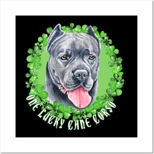 One Lucky Cane Corso Funny St. Patrick Dog Posters and Art